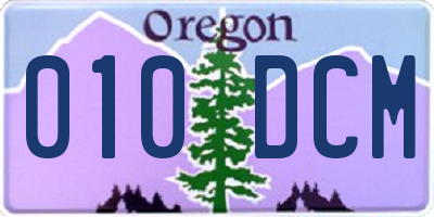 OR license plate 010DCM