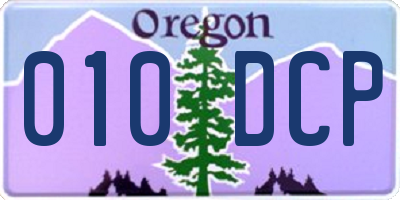 OR license plate 010DCP