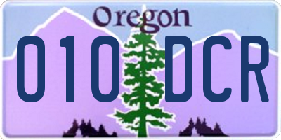 OR license plate 010DCR