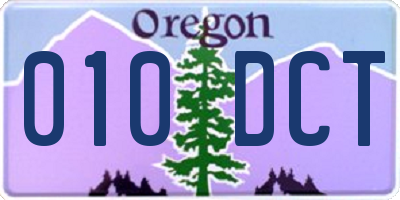 OR license plate 010DCT