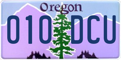 OR license plate 010DCU