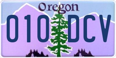 OR license plate 010DCV