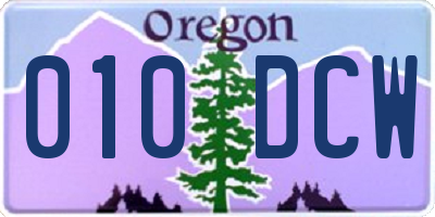OR license plate 010DCW