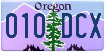 OR license plate 010DCX