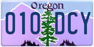 OR license plate 010DCY