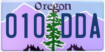 OR license plate 010DDA