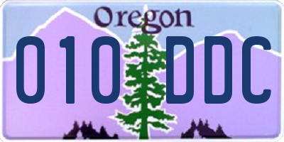 OR license plate 010DDC