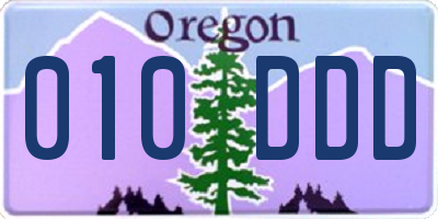 OR license plate 010DDD