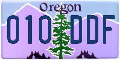 OR license plate 010DDF