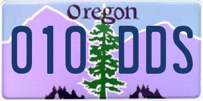 OR license plate 010DDS