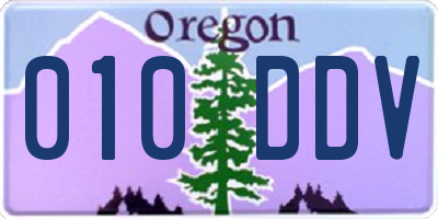 OR license plate 010DDV