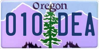 OR license plate 010DEA