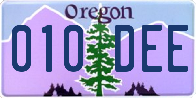 OR license plate 010DEE