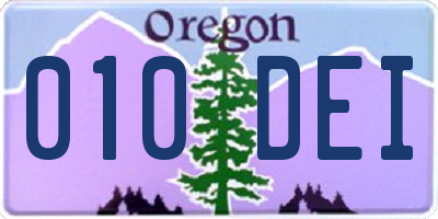 OR license plate 010DEI