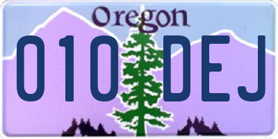 OR license plate 010DEJ