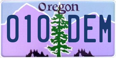 OR license plate 010DEM