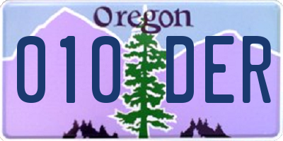 OR license plate 010DER