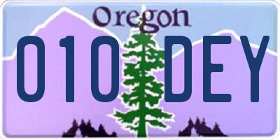 OR license plate 010DEY