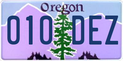 OR license plate 010DEZ