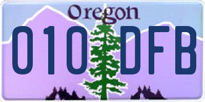 OR license plate 010DFB