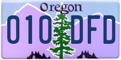 OR license plate 010DFD