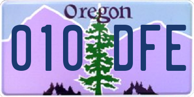 OR license plate 010DFE