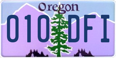 OR license plate 010DFI