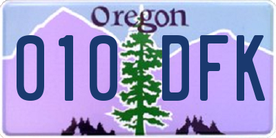 OR license plate 010DFK