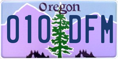 OR license plate 010DFM