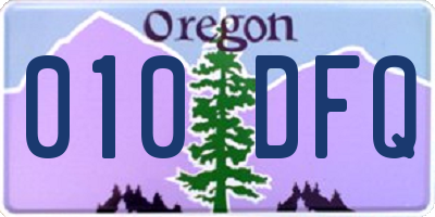 OR license plate 010DFQ