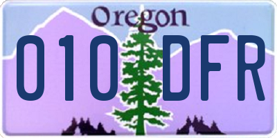 OR license plate 010DFR