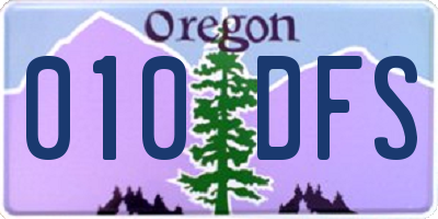 OR license plate 010DFS