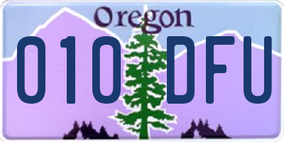 OR license plate 010DFU