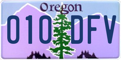 OR license plate 010DFV