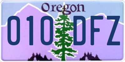 OR license plate 010DFZ