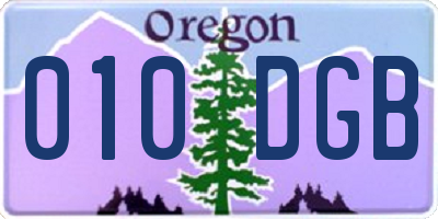 OR license plate 010DGB