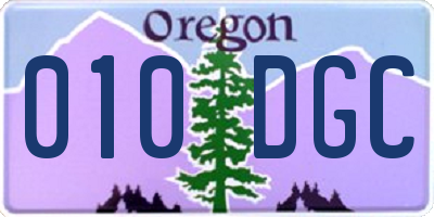 OR license plate 010DGC
