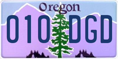 OR license plate 010DGD