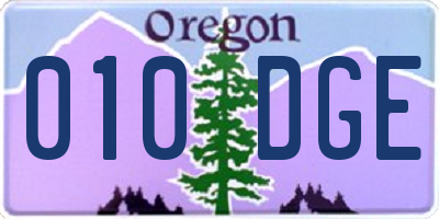 OR license plate 010DGE