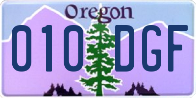 OR license plate 010DGF