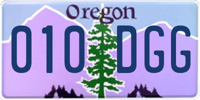 OR license plate 010DGG