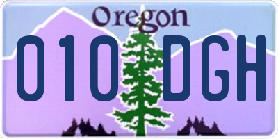 OR license plate 010DGH