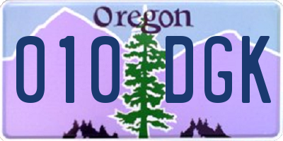 OR license plate 010DGK