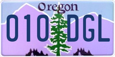 OR license plate 010DGL