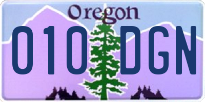 OR license plate 010DGN