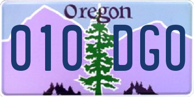 OR license plate 010DGO