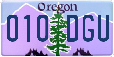 OR license plate 010DGU
