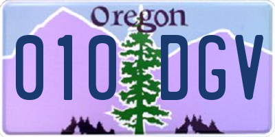 OR license plate 010DGV