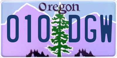 OR license plate 010DGW