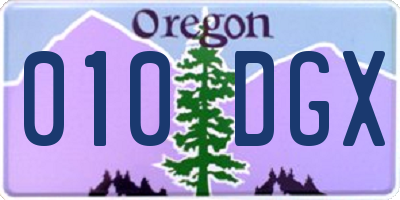 OR license plate 010DGX